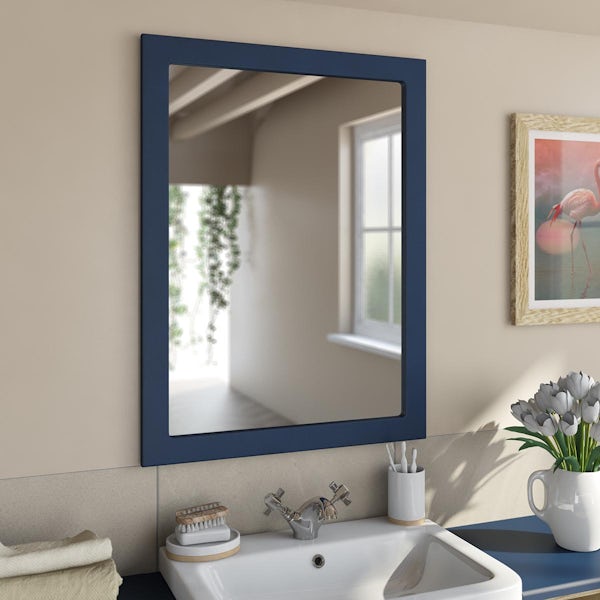 Orchard Dulwich matt navy bathroom mirror 800 x 600mm