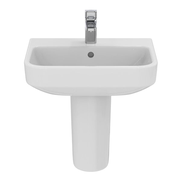 Ideal Standard i.life S 1 tap hole semi pedestal basin 500mm with fixing kit