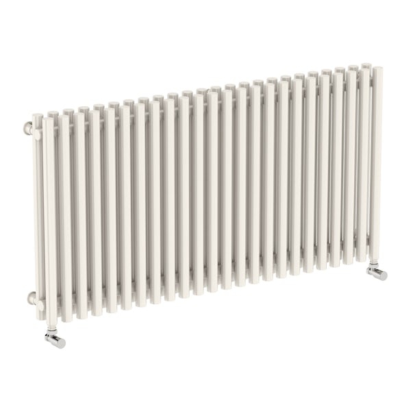 Tune soft white double horizontal radiator 600 x 1190