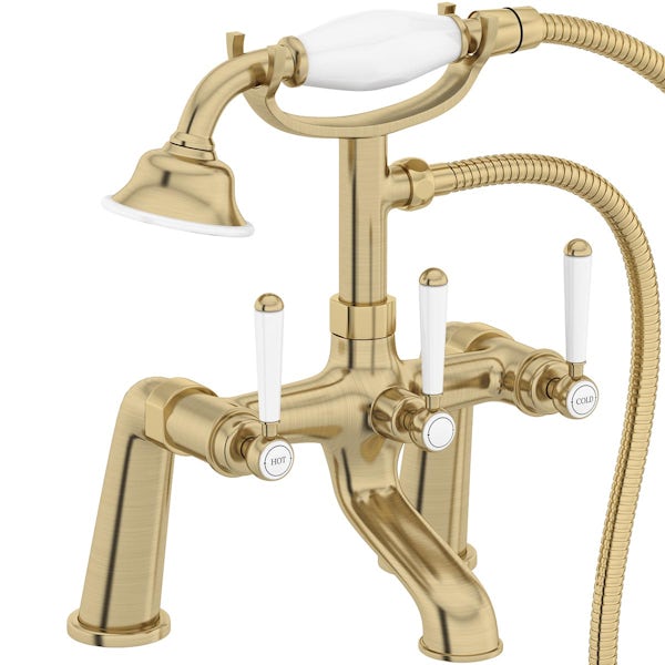 The Bath Co. Aylesford Vintage brushed brass bath shower mixer tap