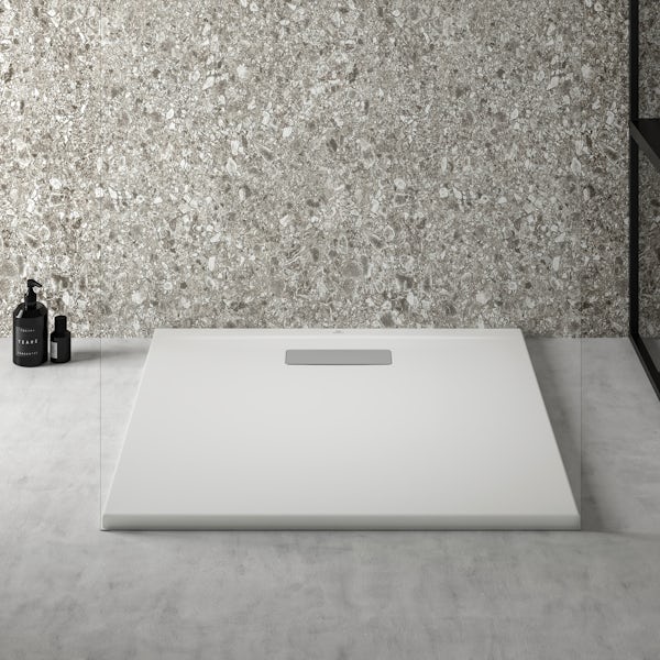 Ideal Standard Ultraflat 800 x 800cm white square shower tray with waste