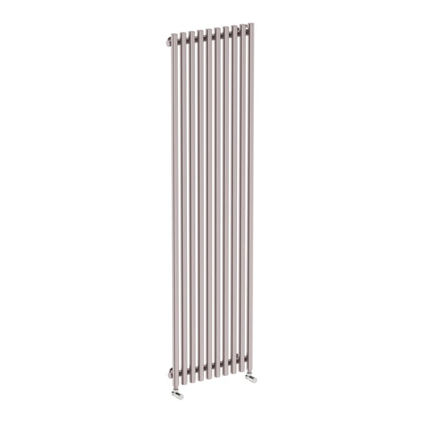 Tune matt nickel single vertical radiator 1800 x 490