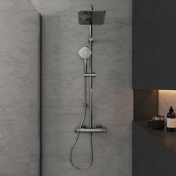 Ideal Standard Strada II shower door and freestanding bath suite 1700 x 790