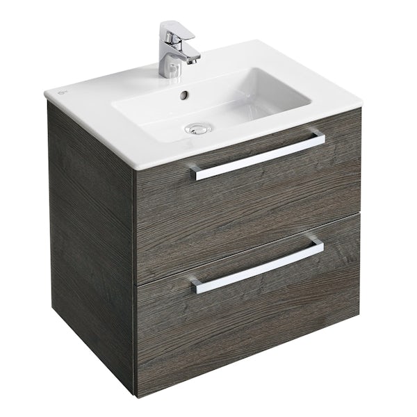 Ideal Standard Tempo sandy grey wall hung vanity and basin 500mm