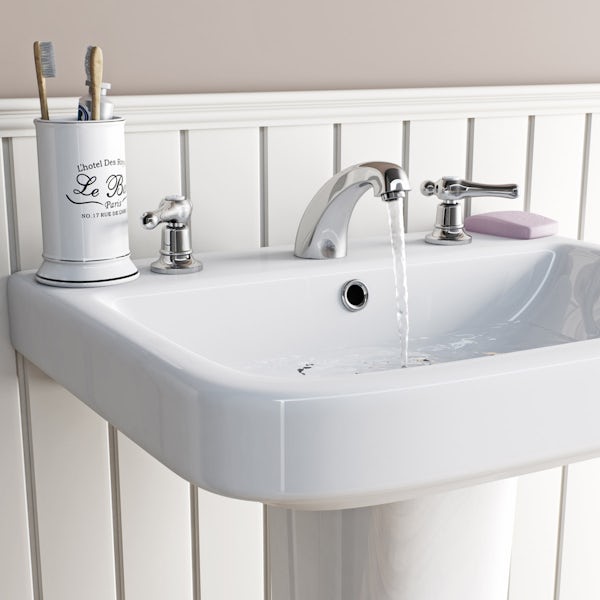 The Bath Co. Camberley lever 3 hole basin mixer tap
