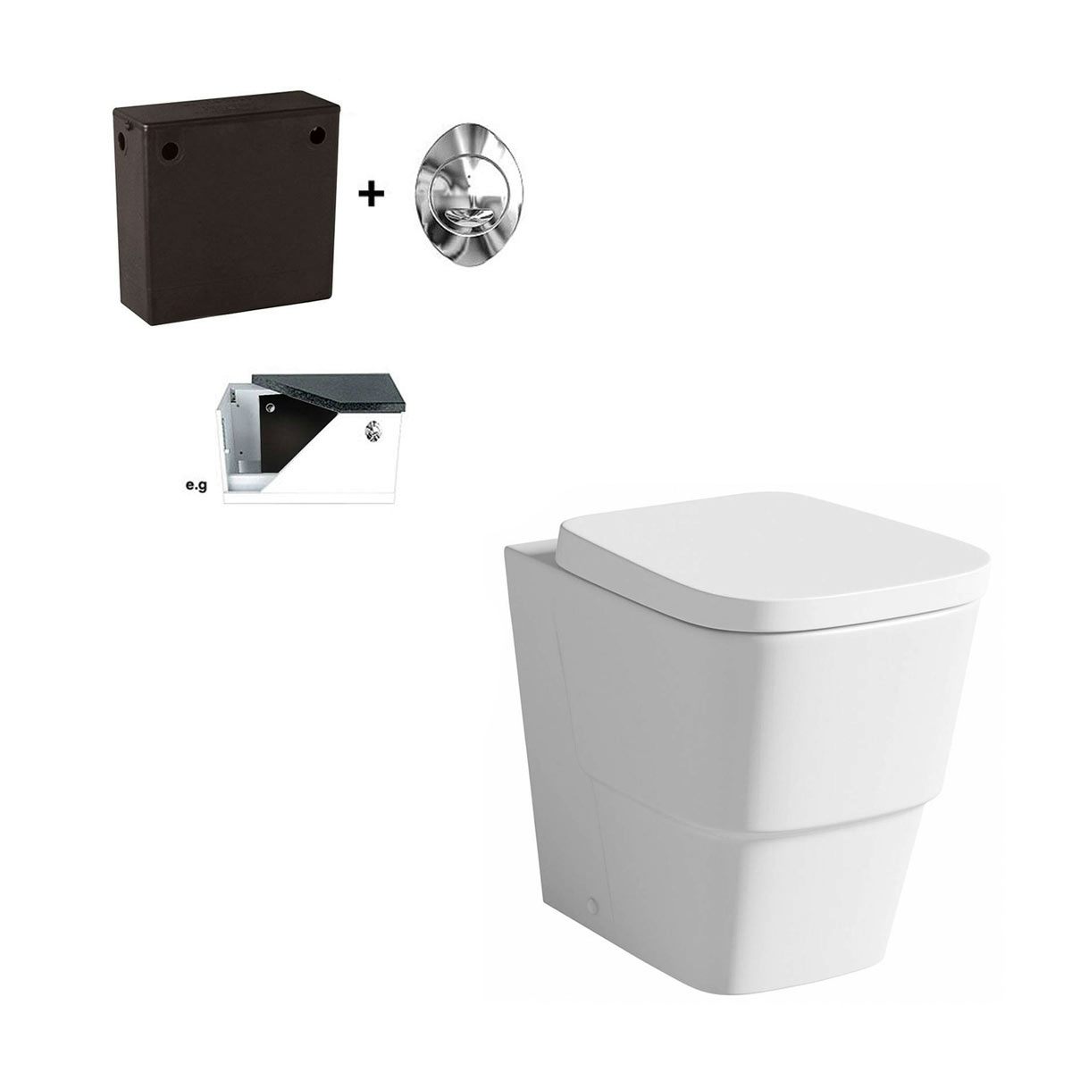 Mode Foster back to wall toilet with soft close seat and concealed cistern