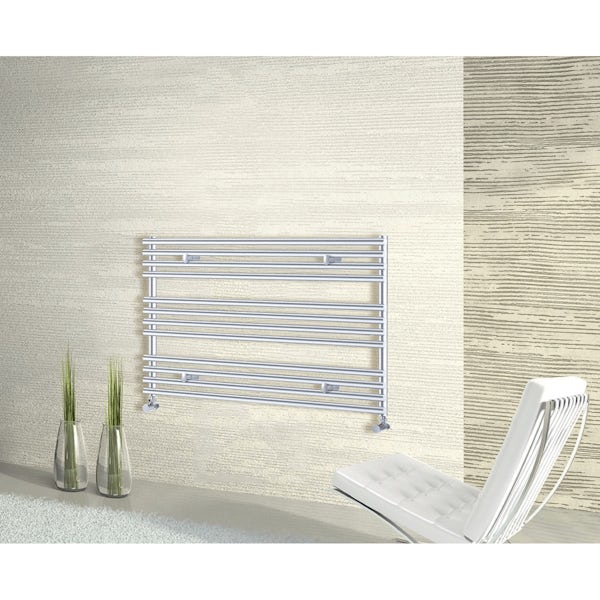 Towelrads Iridio horiztonal chrome heated towel rail 600 x 1000