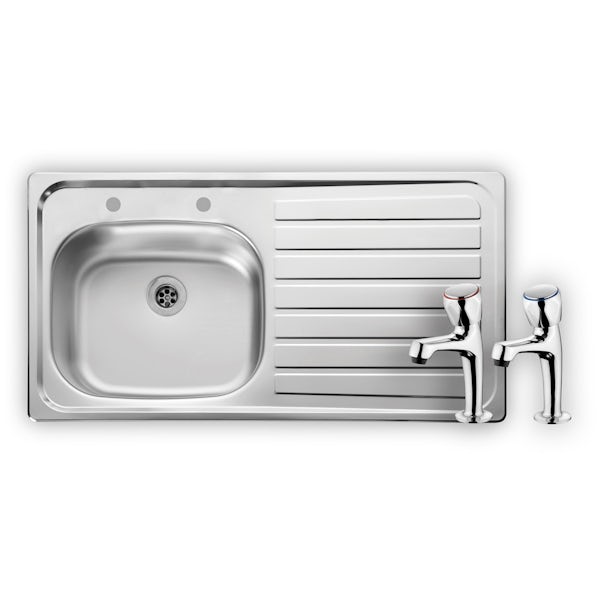 Leisure Lexin 1.0 bowl right handed kitchen sink with kitchen tap