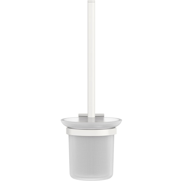 Accents square plate contemporary toilet brush and holder