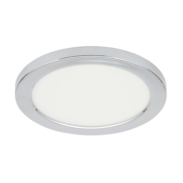 Forum Theta chrome large round flush bathroom ceiling light