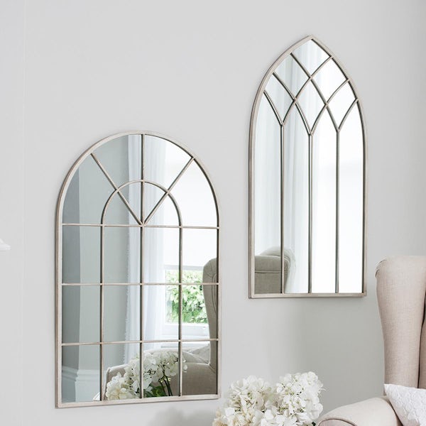 Accents Kelford arched cream window mirror 900 x 600mm