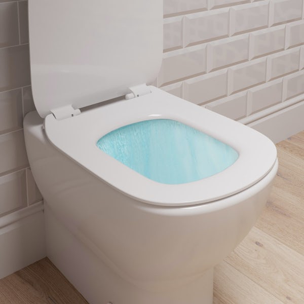Ideal Standard Tesi back to wall toilet with Aquablade, soft close seat, concealed cistern and flush plate