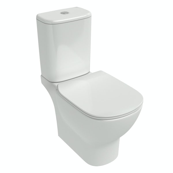 Ideal Standard Tesi close coupled toilet with white vanity unit suite 650mm