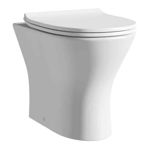 Derwent Round back to wall toilet including soft close slim seat