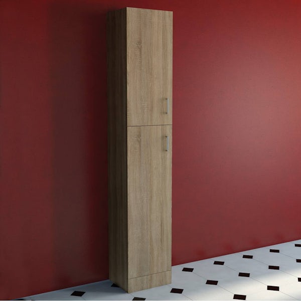 Sienna Oak Tall Wall Cabinet 300