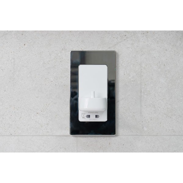 Proofvision polished steel faceplate for dual toothbrush charger and with socket charger