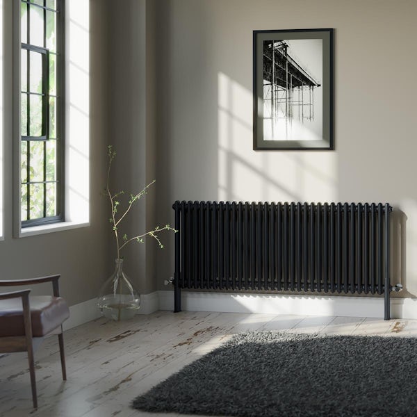 The Heating Co. Corso matt black 2 column radiator