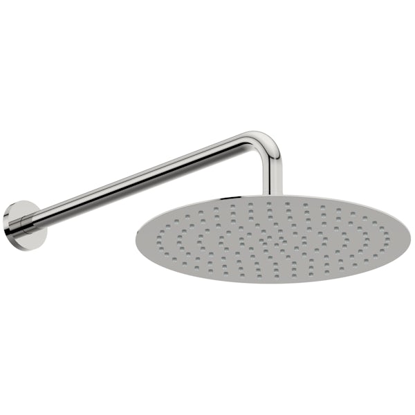 Mode Slim round stainless steel 300mm shower head and wall arm