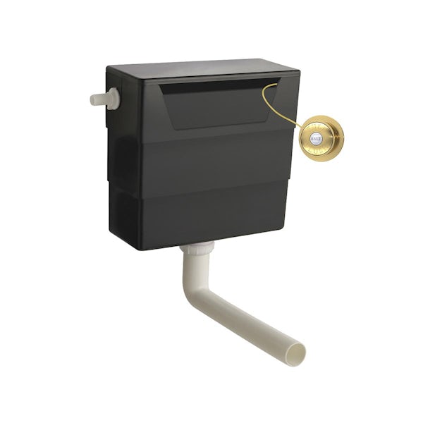 The Bath Co. concealed cistern with brushed brass button