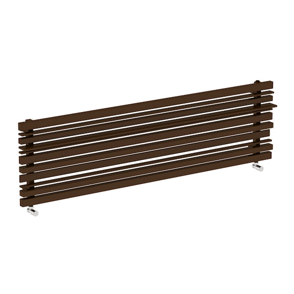 Sherwood terra brown horizontal radiator 440 x 1600