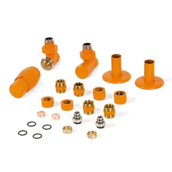 Terma Royal TRV orange angled valves