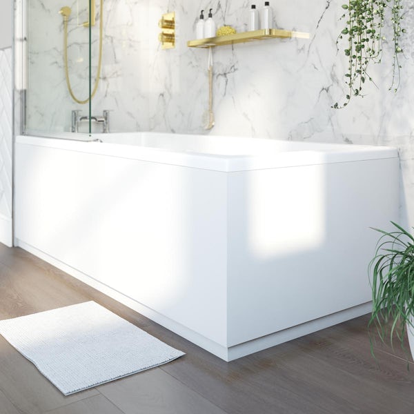 Accents super-matt white straight bath front panel 1700mm