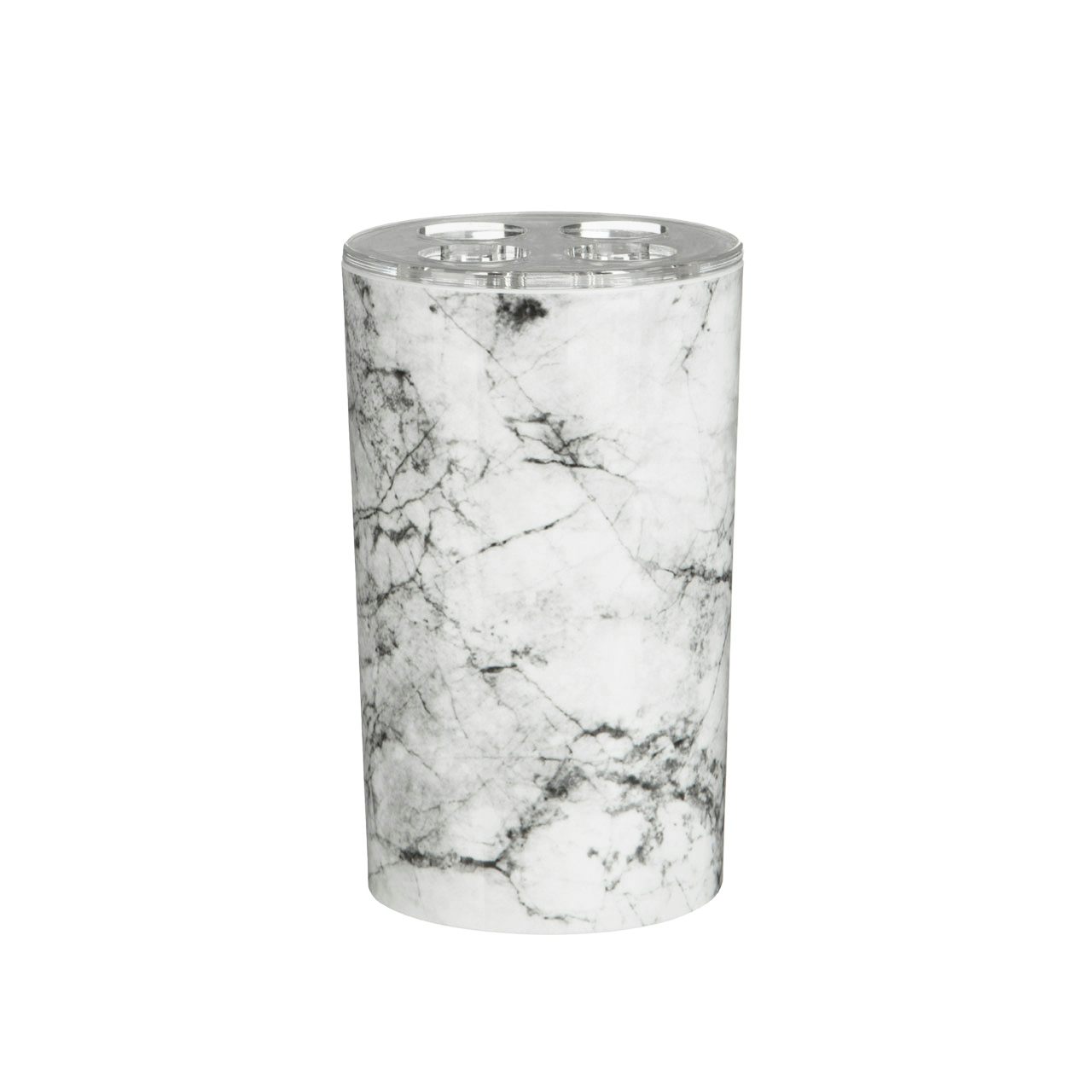 Accents Rome black and white marble effect toothbrush holder