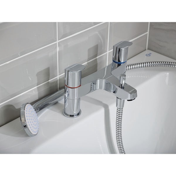 Ideal Standard Ceraflex two tap hole deck mounted dual control bath shower mixer tap