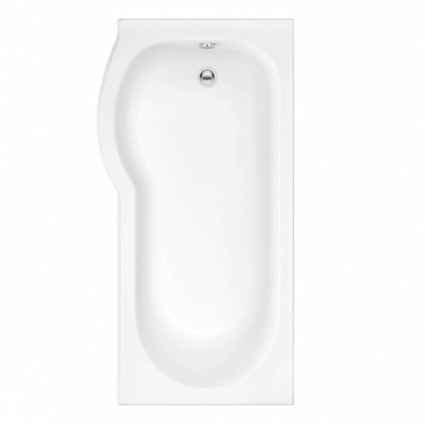 Clarity P shaped left handed shower bath 1500mm with 5mm shower screen