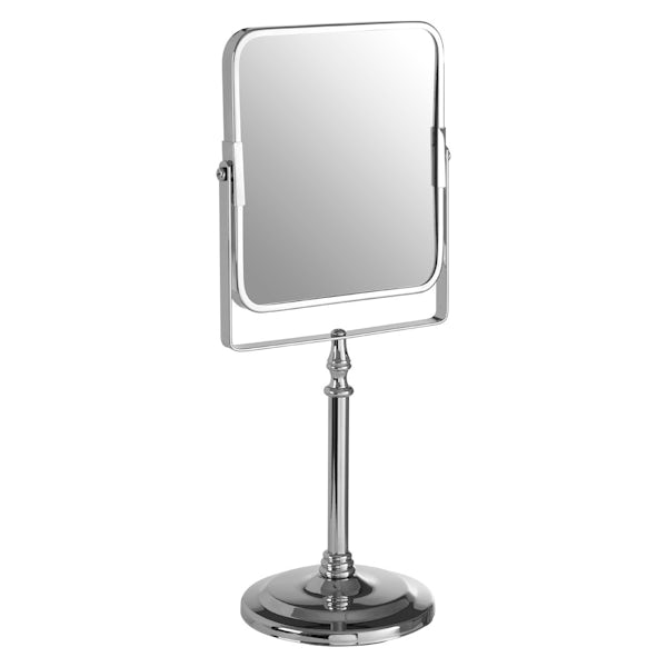 Square tall vanity mirror with traditional finish