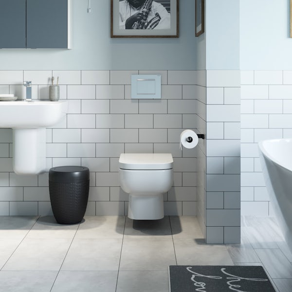 RAK Series 600 wall hung toilet with soft close seat