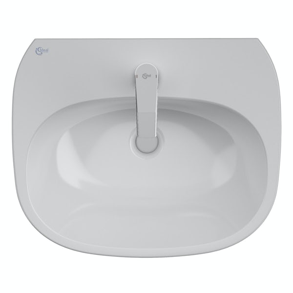 Ideal Standard Tesi close coupled toilet and full pedestal basin 500mm