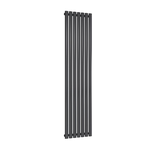 Reina Neval anthracite single vertical aluminium designer radiator