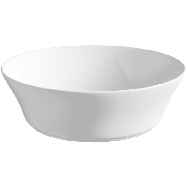 Mode Bowery round thin edge countertop basin 415mm with waste
