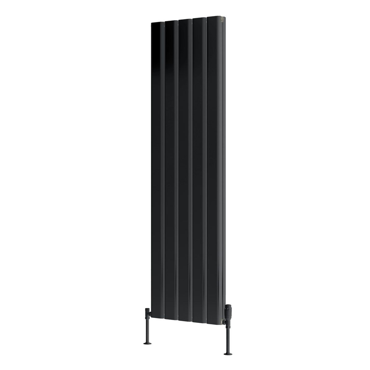 Reina Vicari anthracite grey double vertical aluminium designer radiator 1800 x 400