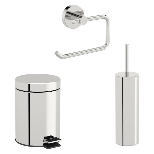 Accents Options round toilet accessories set with 3 litre bin