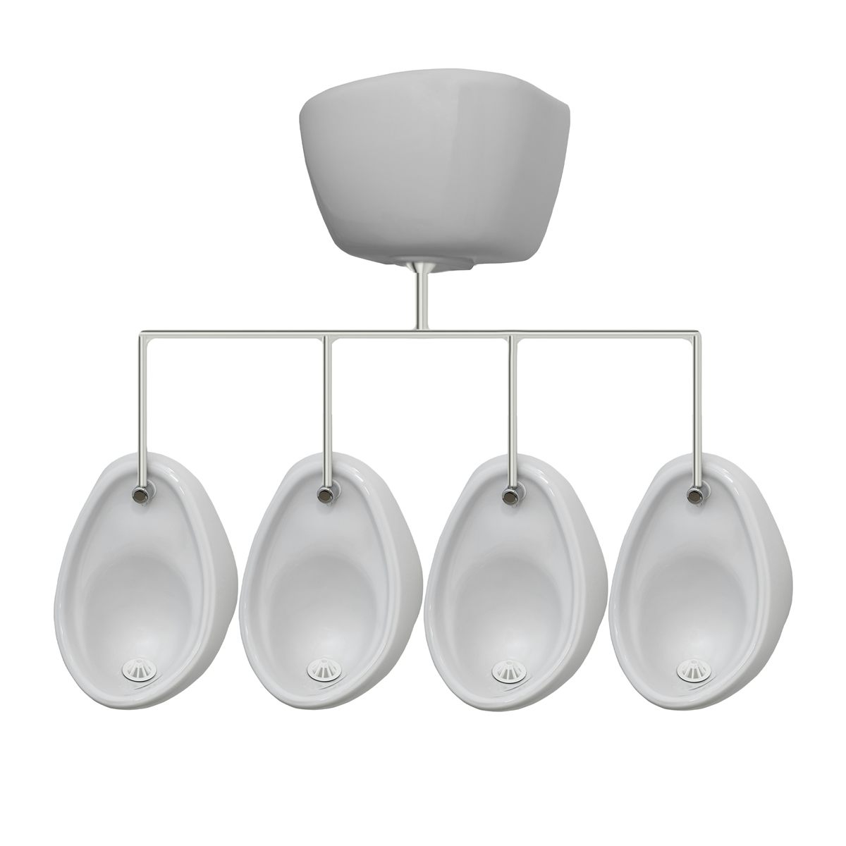 Kirke Curve complete top in exposed urinal 500mm pack for 4 bowls