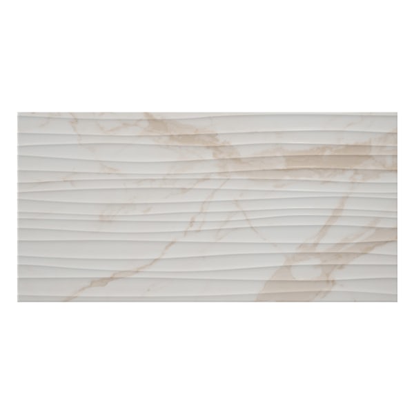British Ceramic Tile Polar natural honey wave gloss wall tile 248mm x 498mm