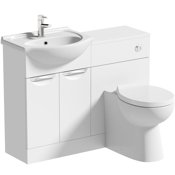 Orchard Elsdon white 1060mm combination with Clarity back to wall toilet and seat