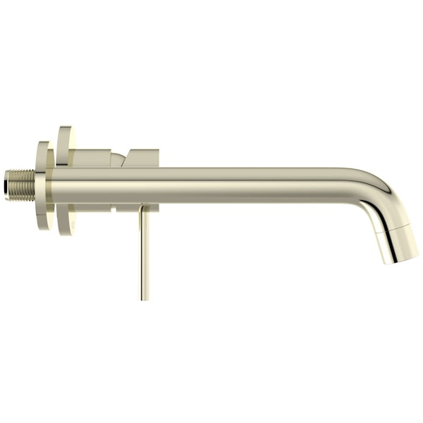 Mode Spencer round wall mounted gold basin mixer tap