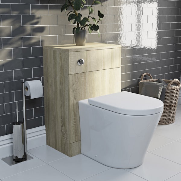 Eden oak back to wall unit with Mode Arte toilet