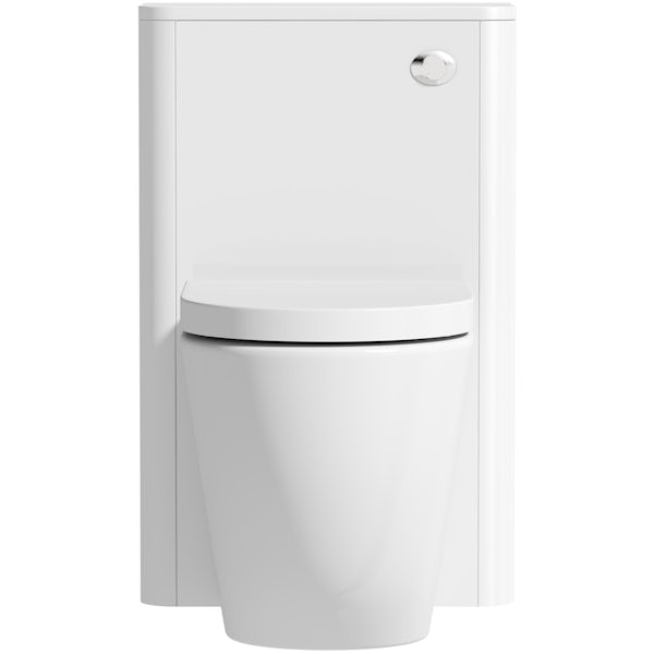 Mode Harrison snow back to wall unit and rimless toilet with soft close seat