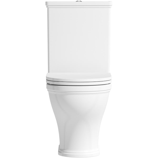 The Bath Co. Aylesford rimless close coupled toilet with soft close seat - open back