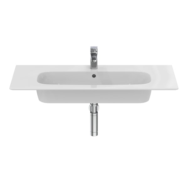 Ideal Standard i.life A 1 tap hole wall hung basin 1040mm with chrome bottle trap and fixing kit