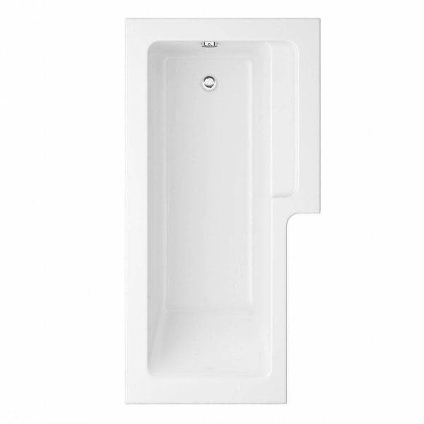 MySpace Water Saving L Shape Shower Bath Right Hand with Storage Panel & 6mm Screen