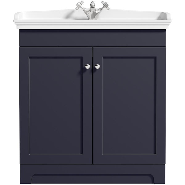The Bath Co. Ascot indigo floorstanding vanity unit and ceramic basin 800mm with tap