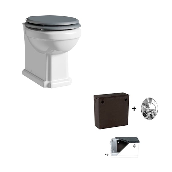 The Bath Co. Camberley back to wall toilet with grey soft close seat and concealed cistern