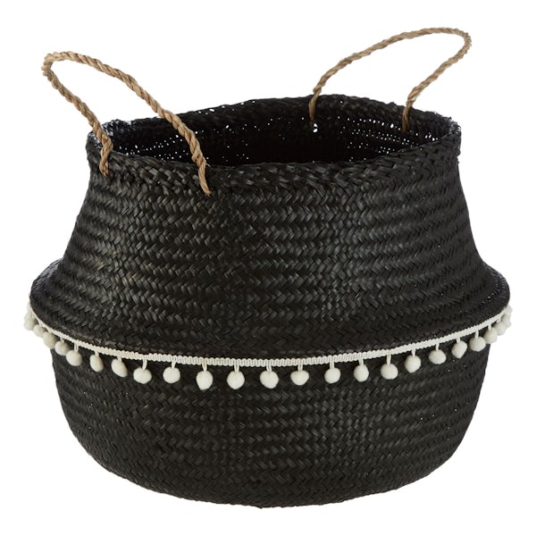 Large black seagrass basket