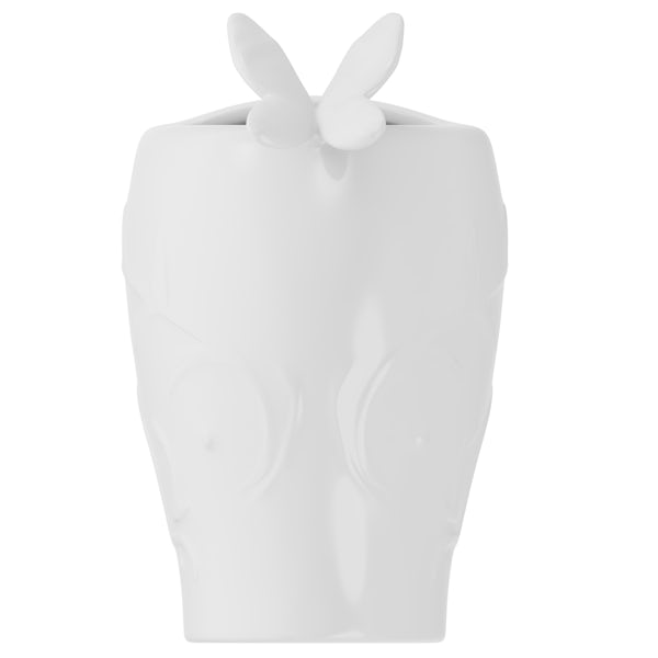 Accents Edelle porcelain white butterfly toothbrush holder