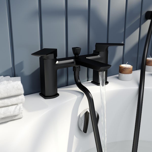 Mode Deacon black chrome bath shower mixer tap